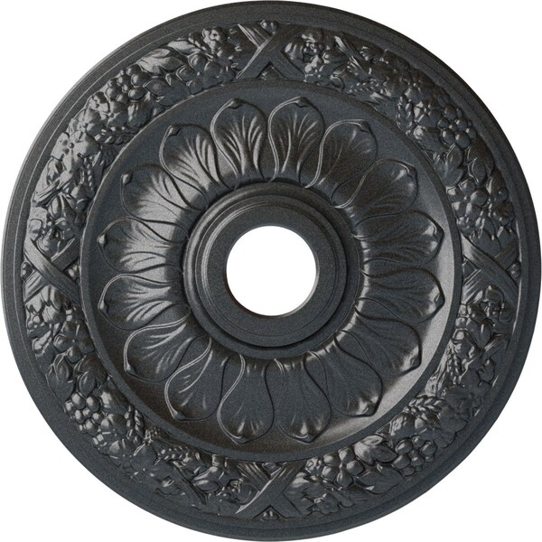 Ekena Millwork Swindon Ceiling Medallion (Fits Canopies up to 6 1/8"), Hand-Painted Pewter, 24"OD x 4"ID x 1 1/2"P CM24SWPES - main